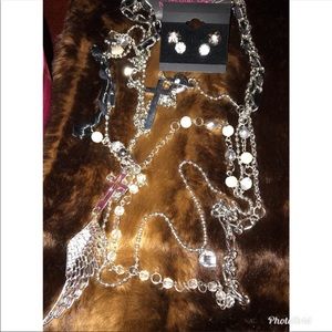 NEW MADONNA MATERIAL GIRL SILVER CHARM NECKLACE